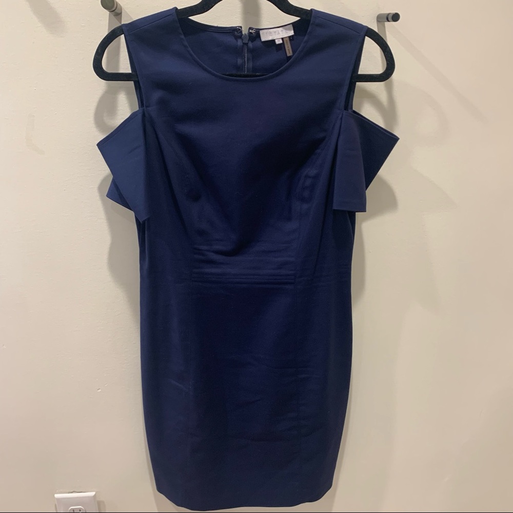 1 State cold shoulder navy dress excellent used condition size M